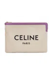 Celine Small Pouch With Strap In Neutral
