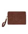 Celine Small Pouch With Strap Cuir Triomphe In Grained Calfskin In Brown