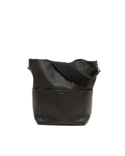 Celine Céline Small Sangle Seau Bucket Bag In Black