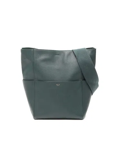 Celine Céline Small Sangle Seau Bucket Bag In White