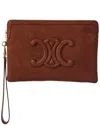 Celine Small Suede Pouch In Brown