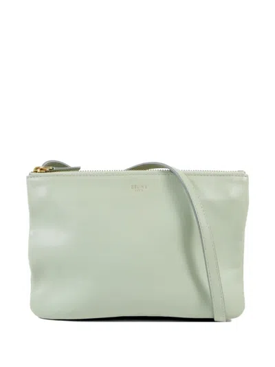 Pre-owned Celine Small Trio Shoulder Bag In Green