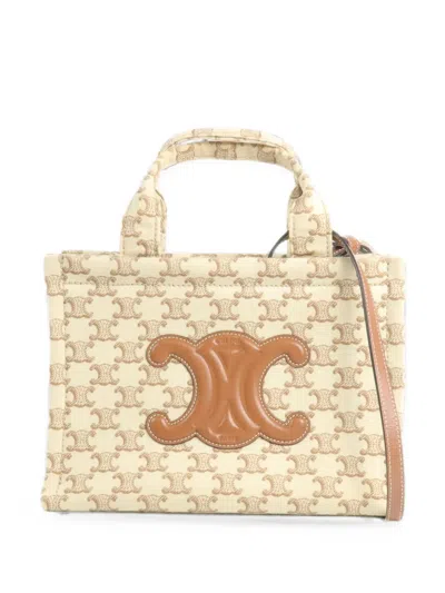 Pre-owned Celine Small Triomphe Cabas Thais Tote Bag In Neutrals