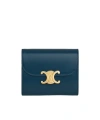 Celine Small Triomphe Flap Wallet In Multi