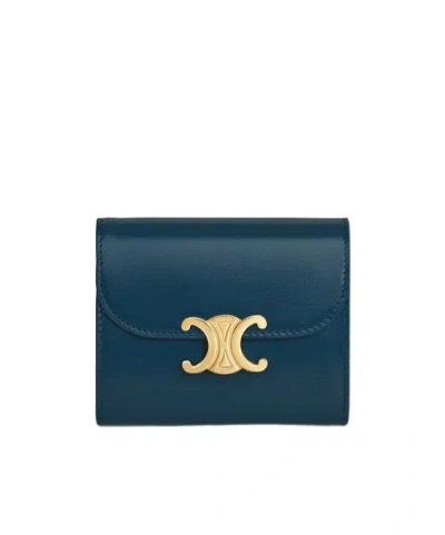 Celine Small Triomphe Flap Wallet In Multi