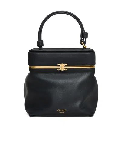 Celine Small Triomphe Frame In Supple Calfskin In Orange