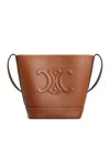 Celine Small Triomphe Leather Bucket Bag In Smooth Calf Leather In Brown