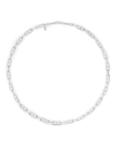 Celine Small Triomphe Octagon Necklace In Rhodium-plated Brass