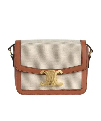 Celine Small Triomphe Shoulder Bag In Brown