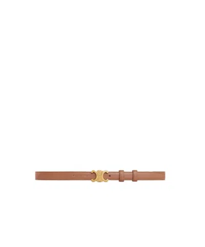 Celine Small Triomphe Taurillon Belt In Brown