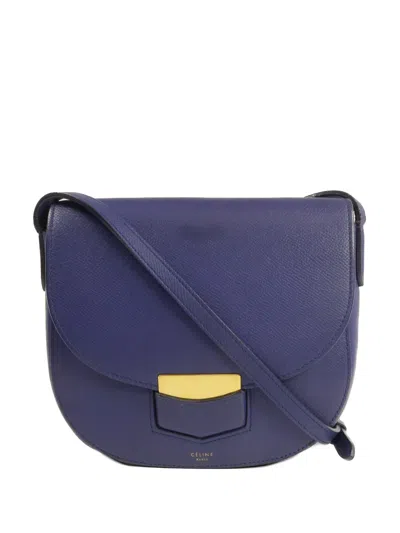 Pre-owned Celine Small Trotter Shoulder Bag In Blue