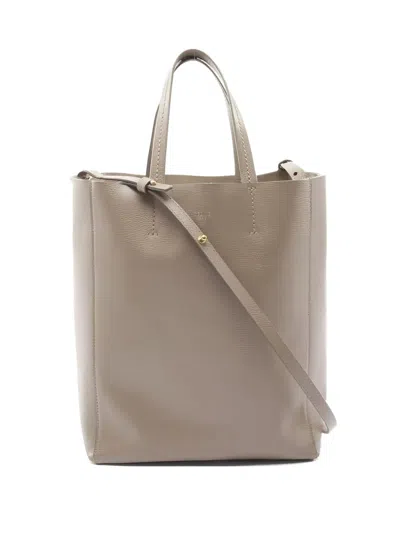 Pre-owned Celine Small Vertical Cabas Leather Tote Bag In Neutral