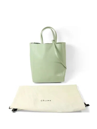 Pre-owned Celine Small Vertical Cabas Tote Bag In Green