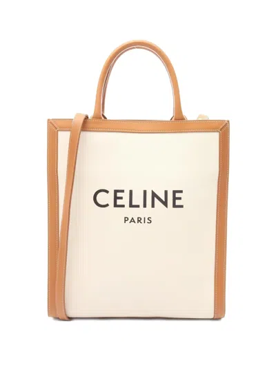 Pre-owned Celine Small Vertical Hippopotamus Tote Bag In White