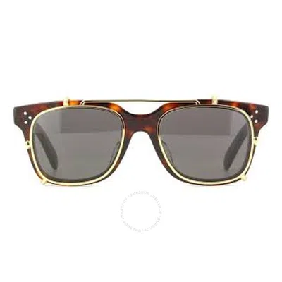 Celine Smoke Clip On Square Men's Sunglasses Cl40268u/cl 52a 50 In Brown