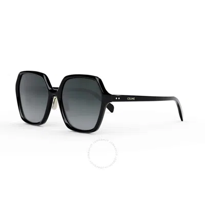 Celine Smoke Gradient Geometric Ladies Sunglasses Cl40230f 01b 58 In Blue