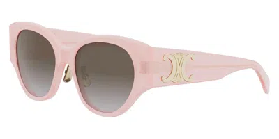 Celine Smoke Gradient Oval Ladies Sunglasses Cl40328f 72b 55 In Neutral