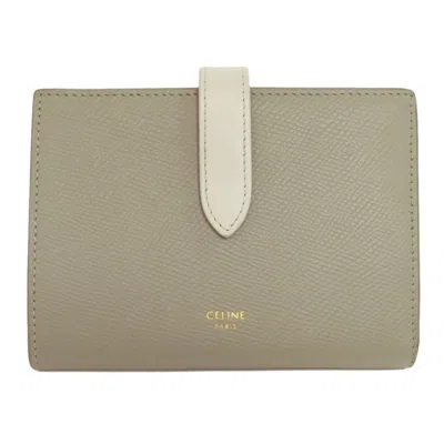 Pre-owned Celine Smoke Green Leather Wallet (bi-fold) ()