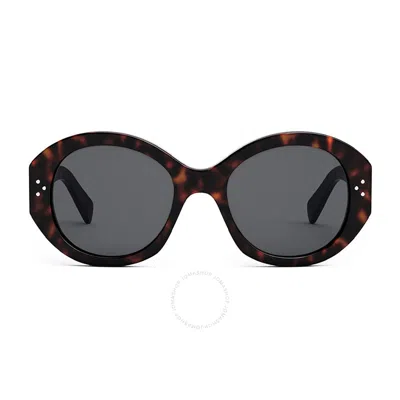 Celine Smoke Oval Men's Sunglasses Cl40240i 52a 53 In Brown