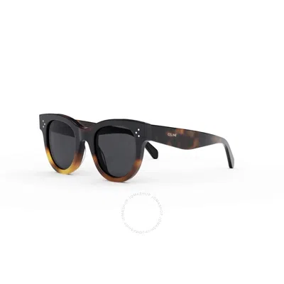 Celine Smoke Round Ladies Sunglasses Cl4003in 53a 48 In Black