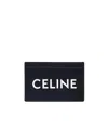 Celine Smooth Calf Leather Printed Card Bag In Black