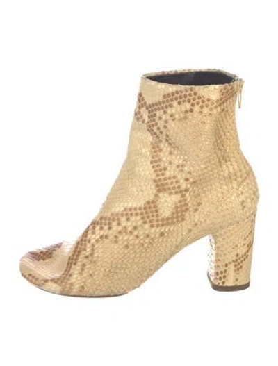 Pre-owned Celine Snakeskin Animal Print Boots In Neutrals