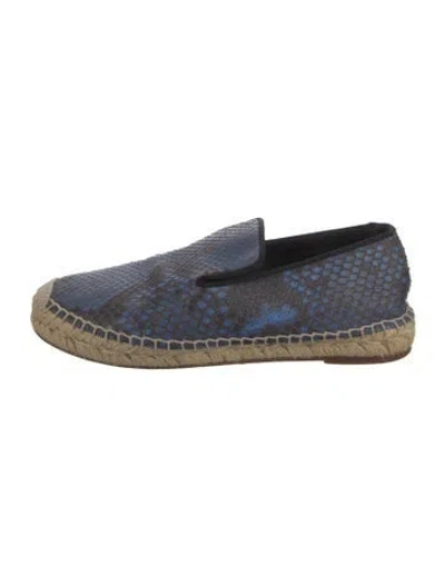 Pre-owned Celine Snakeskin Animal Print Espadrilles In Blue