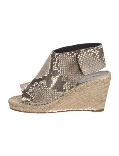 Pre-owned Celine Snakeskin Animal Print Espadrilles In Neutral