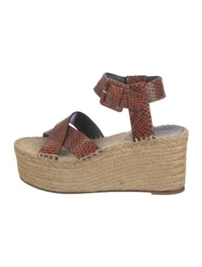 Pre-owned Celine Snakeskin Animal Print Espadrilles In Neutral