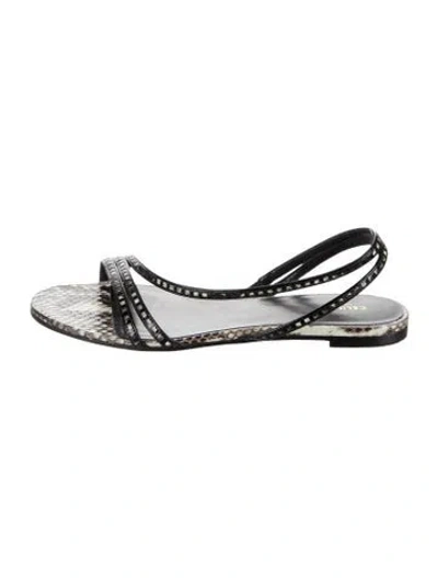 Pre-owned Celine Snakeskin Animal Print Sandals In Multicolor