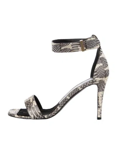 Pre-owned Celine Snakeskin Animal Print Sandals In Neutral