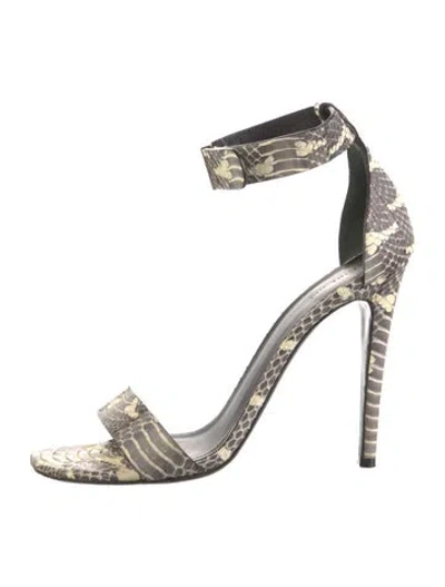Pre-owned Celine Snakeskin Animal Print Sandals In Neutrals