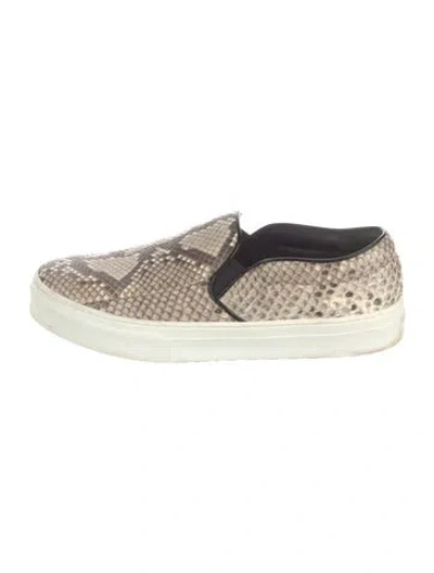 Pre-owned Celine Snakeskin Animal Print Sneakers In Neutral