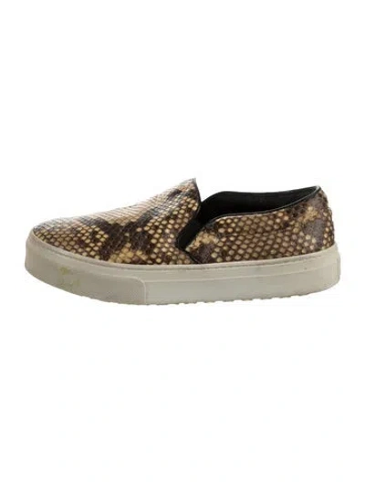 Pre-owned Celine Snakeskin Animal Print Sneakers In Neutral