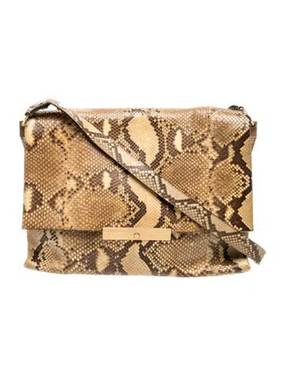 Pre-owned Celine Snakeskin Blade In Neutral
