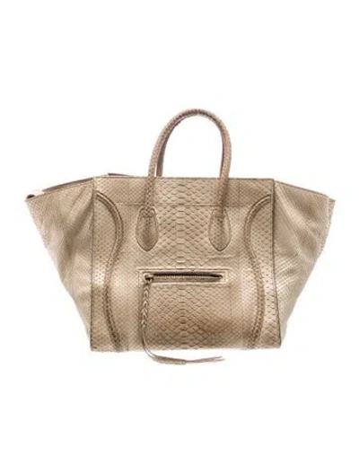 Pre-owned Celine Snakeskin Luggage Phantom Large In Neutral