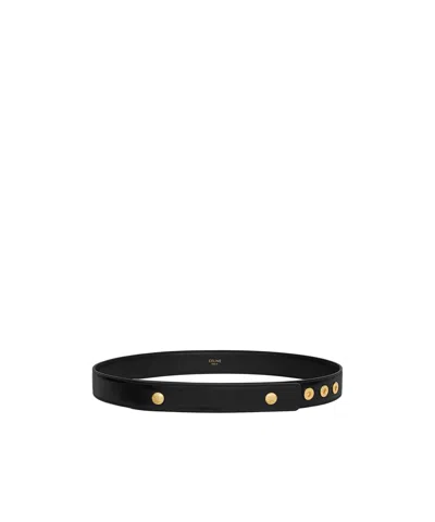 Celine Snap Belt 28mm In Taurillon Leather In Black