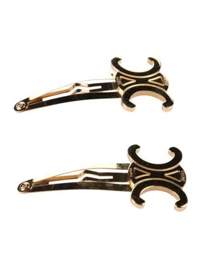 Pre-owned Celine Snap Hair Clips In Gold