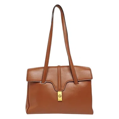 Pre-owned Celine Soft 16 Bag Caramel Natural Tan Smooth Calfskin Leather In Brown