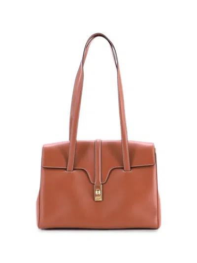 Pre-owned Celine Soft 16 Bag Smooth Calfskin Medium Shoulder Bag In Brown