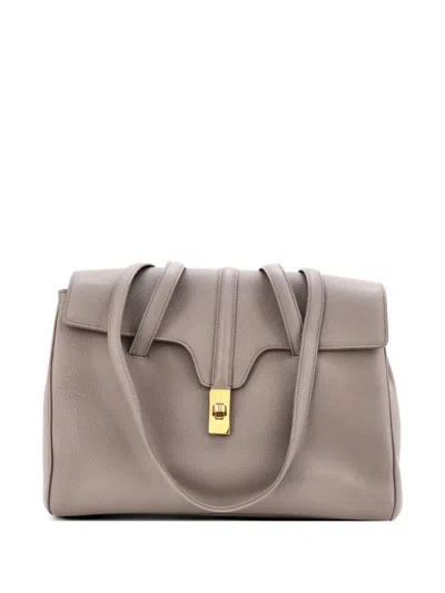 Pre-owned Celine Soft 16 Bag Smooth Calfskin Medium Shoulder Bag In Gray