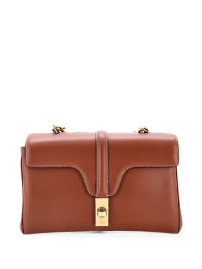 Pre-owned Celine Soft 16 Bag Smooth Calfskin Teen Shoulder Bag In ブラウン