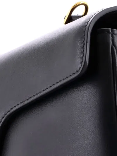 Pre-owned Celine Soft 16 Bag Smooth Calfskin Teen Shoulder Bag In Black