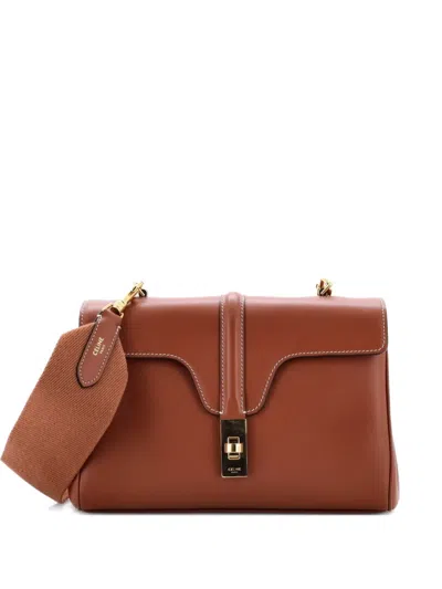 Pre-owned Celine Soft 16 Bag Smooth Calfskin Teen Shoulder Bag In Brown