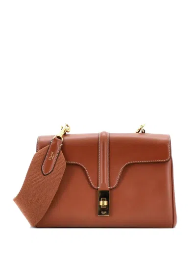 Pre-owned Celine Soft 16 Bag Smooth Calfskin Teen Shoulder Bag In Brown