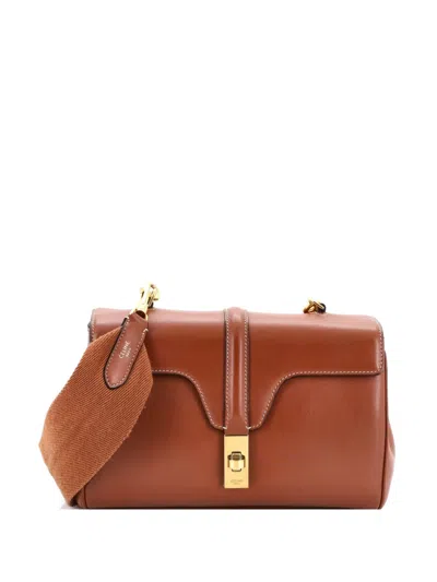 Pre-owned Celine Soft 16 Bag Smooth Calfskin Teen Shoulder Bag In Brown