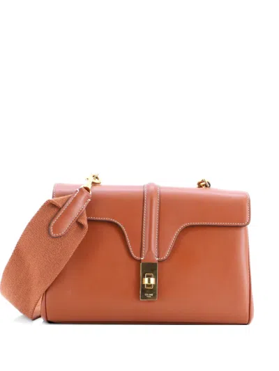 Pre-owned Celine Soft 16 Bag Smooth Calfskin Teen Shoulder Bag In Brown