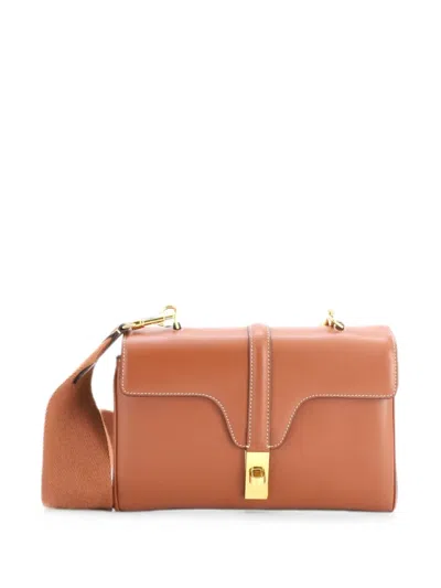 Pre-owned Celine Soft 16 Bag Smooth Calfskin Teen Shoulder Bag In Brown