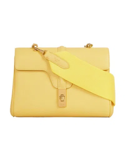 Celine Soft 16 Teen Soft Grain Cowhide Handbag In Yellow