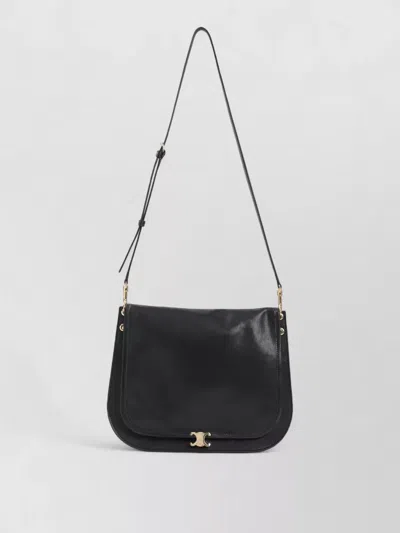 Celine Soft Triomphe Crossbody Handbag In Black
